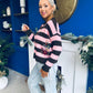 Roxy Embroidered Jumper Choc & Pink
