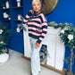 Roxy Embroidered Jumper Choc & Pink