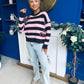 Roxy Embroidered Jumper Choc & Pink