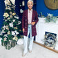 Piper Gold Button Jacket Burgundy