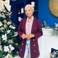 Piper Gold Button Jacket Burgundy
