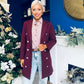 Piper Gold Button Jacket Burgundy