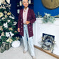 Piper Gold Button Jacket Burgundy