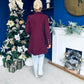Piper Gold Button Jacket Burgundy