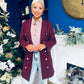 Piper Gold Button Jacket Burgundy