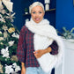 Kerri Faux Fur Trim Scarf Cream