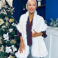 Kerri Faux Fur Trim Scarf Cream