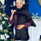 Kerri Faux Fur Trim Scarf Chocolate