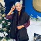Kerri Faux Fur Trim Scarf Chocolate