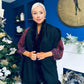 Kerri Faux Fur Trim Scarf Black