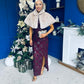 Georgie sequin Lace Split Maxi Dress Burgundy PRE ORDER Arriving 9 Oct