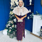 Georgie sequin Lace Split Maxi Dress Burgundy PRE ORDER Arriving 9 Oct