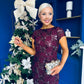 Georgie sequin Lace Split Maxi Dress Burgundy PRE ORDER Arriving 9 Oct
