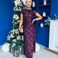 Georgie sequin Lace Split Maxi Dress Burgundy PRE ORDER Arriving 9 Oct