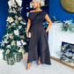 Florie Frill Wrap Maxi Dress Chocolate PRE ORDER Arriving 8 Oct