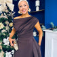 Florie Frill Wrap Maxi Dress Chocolate PRE ORDER Arriving 8 Oct