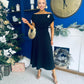 Bailey Gold Brooch Detail Midi Dress Black