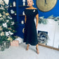 Bailey Gold Brooch Detail Midi Dress Black