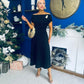 Bailey Gold Brooch Detail Midi Dress Black