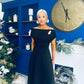 Bailey Gold Brooch Detail Midi Dress Black