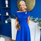 Bailey Gold Brooch Detail Midi Dress Cobalt
