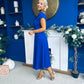 Bailey Gold Brooch Detail Midi Dress Cobalt