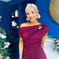 Bailey Gold Brooch Detail Midi Dress Wine