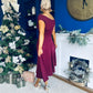 Bailey Gold Brooch Detail Midi Dress Wine