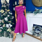 Bailey Gold Brooch Detail Midi Dress Orchid