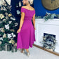 Bailey Gold Brooch Detail Midi Dress Orchid