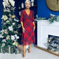 Abigail Lace Trim Midi Dress Check Rouge