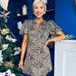 Kiri Zebra Puff Sleeve Mini Dress Stone