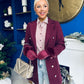 Hallie Faux Fur Embellished Gloves Burgundy