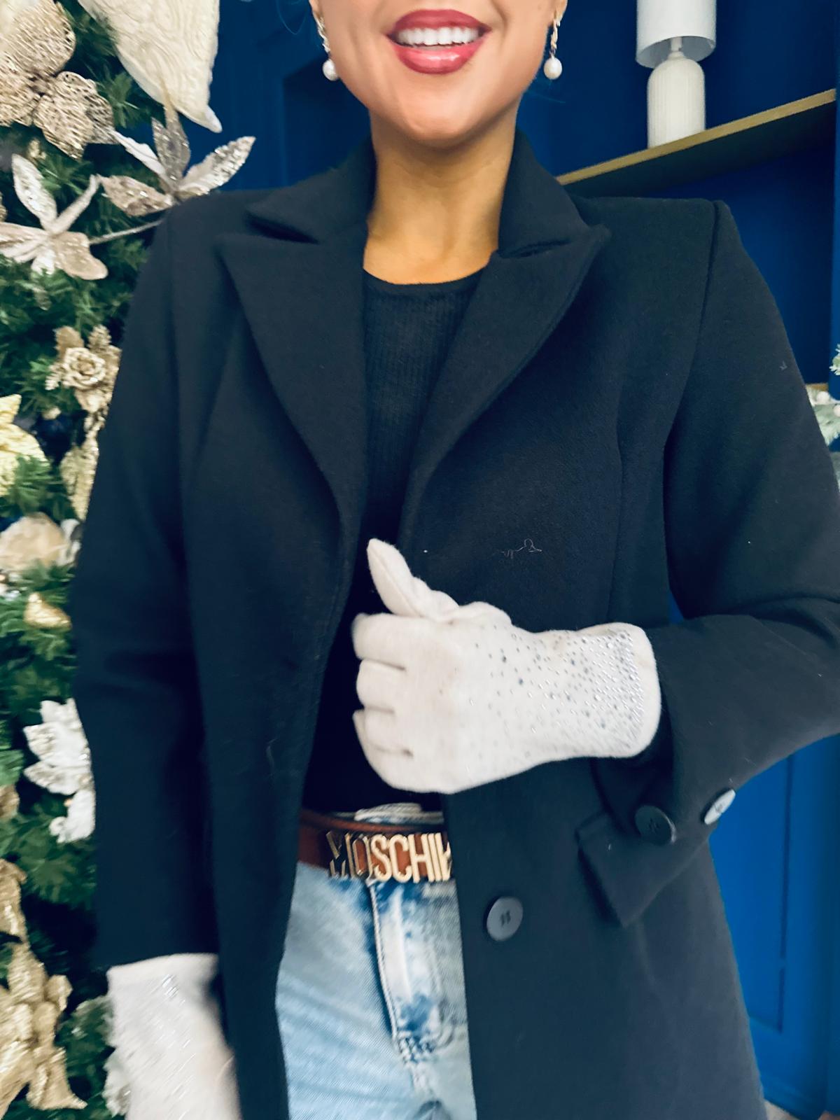 Emily Diamante Detail Gloves Cream