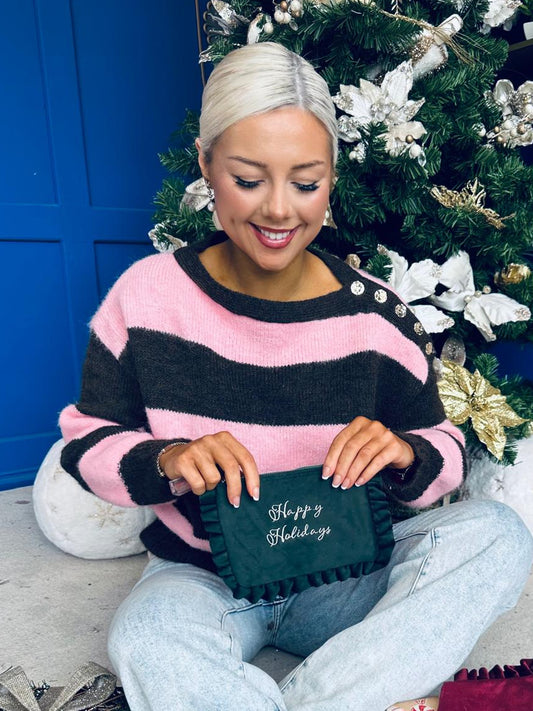 Happy Holidays Cosmetics Bag Forest