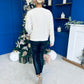 Rosaria Pearl Detail Round Neck Jumper Cream