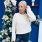 Rosaria Pearl Detail Round Neck Jumper Cream