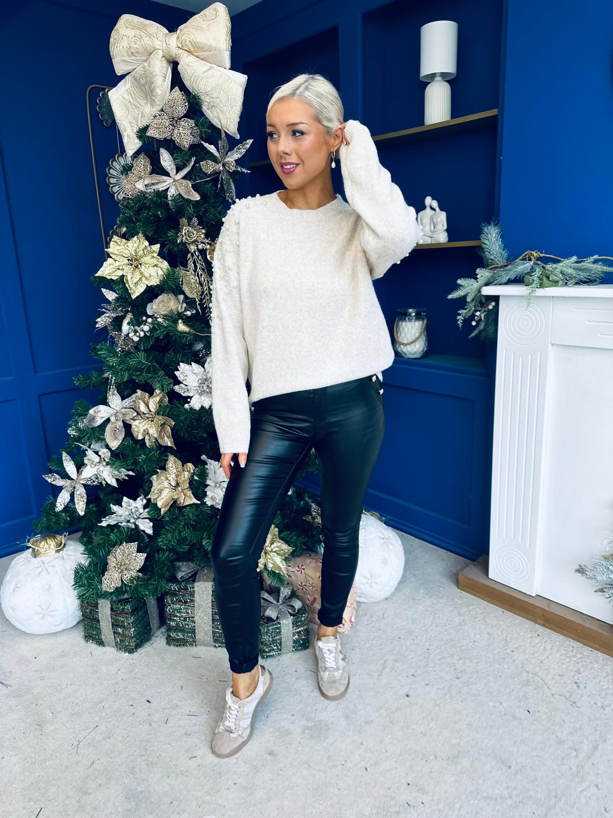 Sinead Button Detail Leggings Black