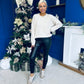 Rosaria Pearl Detail Round Neck Jumper Cream