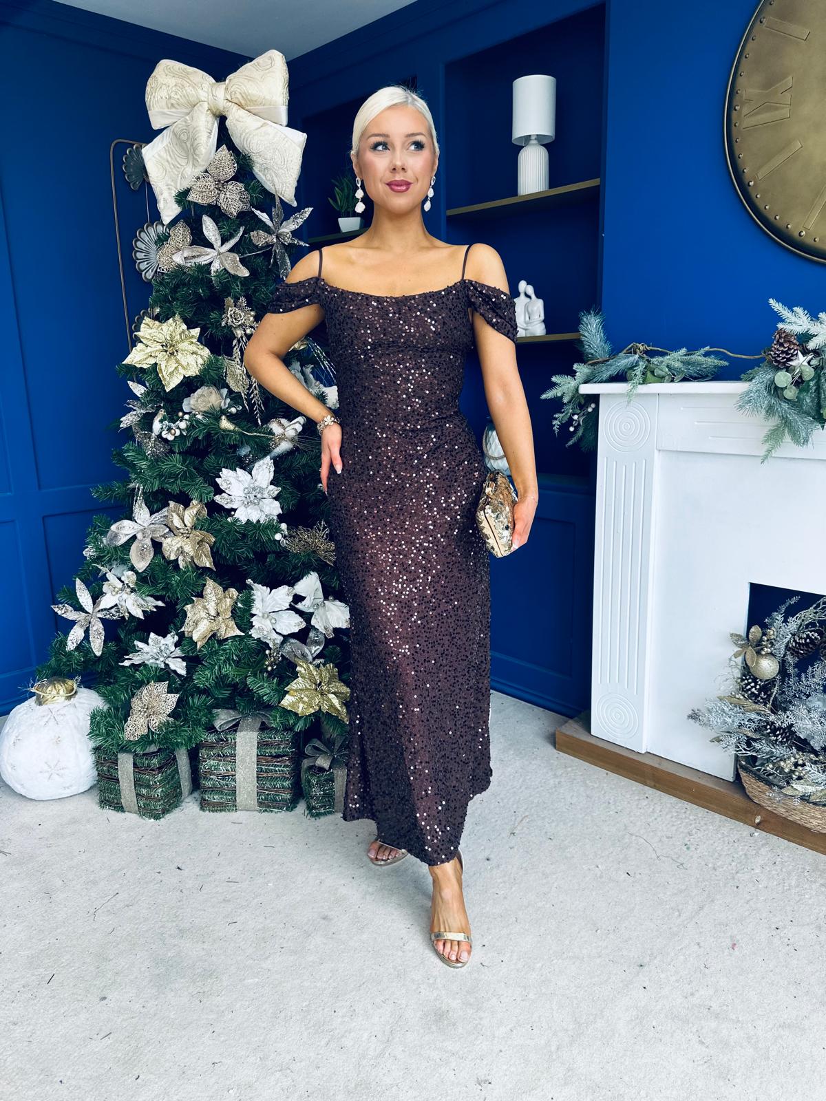 Julia Sequin Maxi Occasion Dress Coco