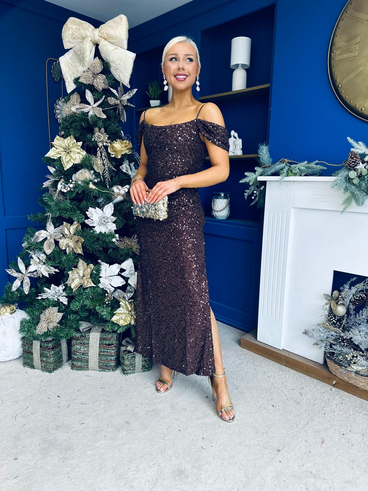 Julia Sequin Maxi Occasion Dress Coco