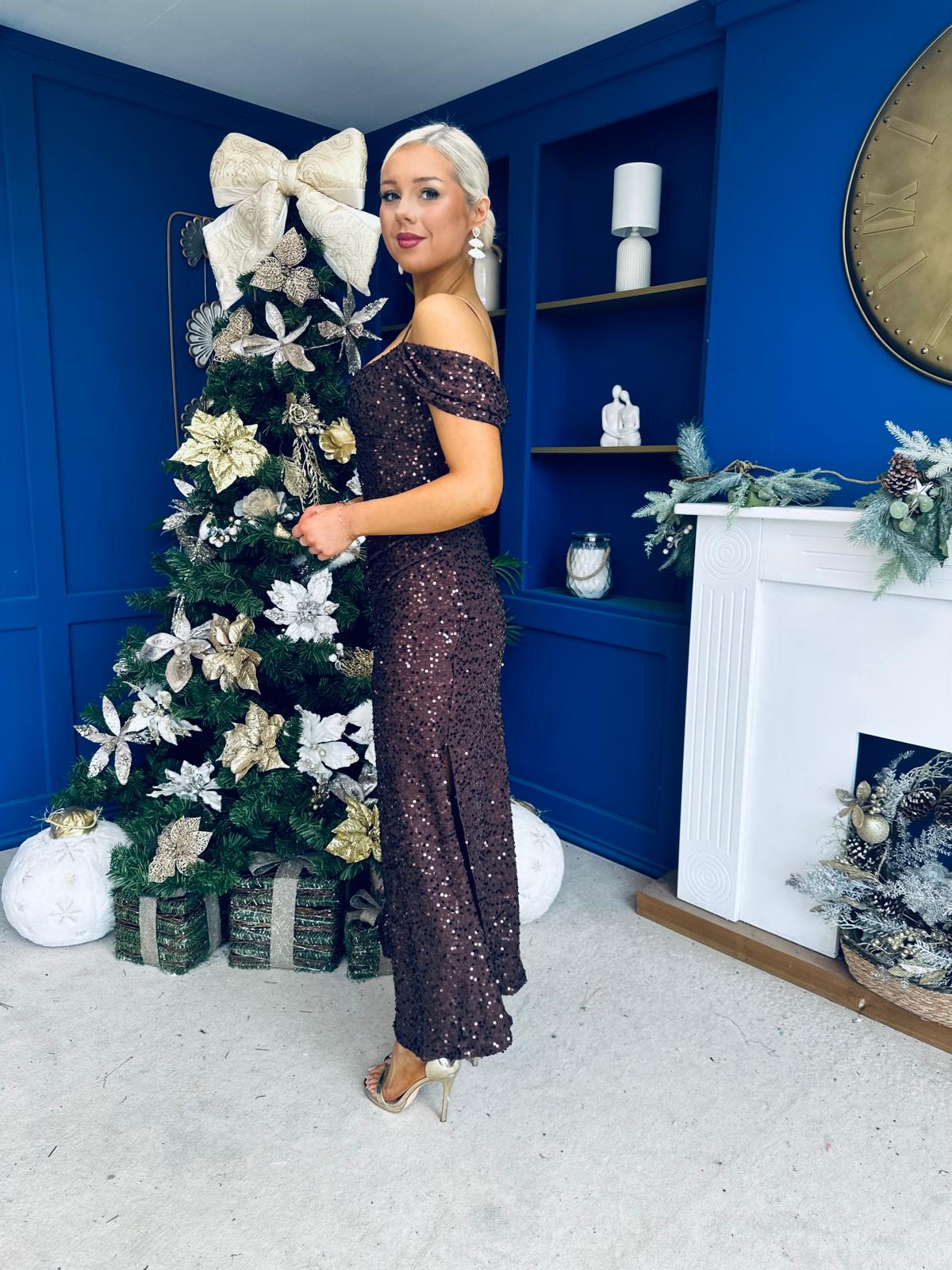 Julia Sequin Maxi Occasion Dress Coco