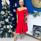 Dawson Bandot Detailed Occasion Dress Red