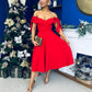 Dawson Bandot Detailed Occasion Dress Red