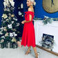 Dawson Bandot Detailed Occasion Dress Red