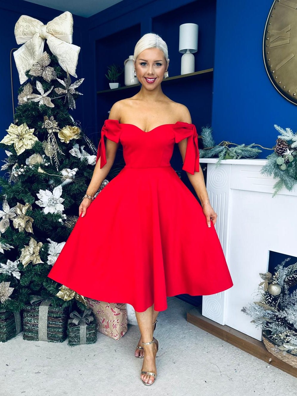 Dawson Bandot Detailed Occasion Dress Red