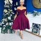 Dawson Bandot Detailed Occasion Dress Burgundy