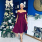 Dawson Bandot Detailed Occasion Dress Burgundy