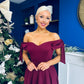 Dawson Bandot Detailed Occasion Dress Burgundy