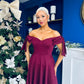 Dawson Bandot Detailed Occasion Dress Burgundy